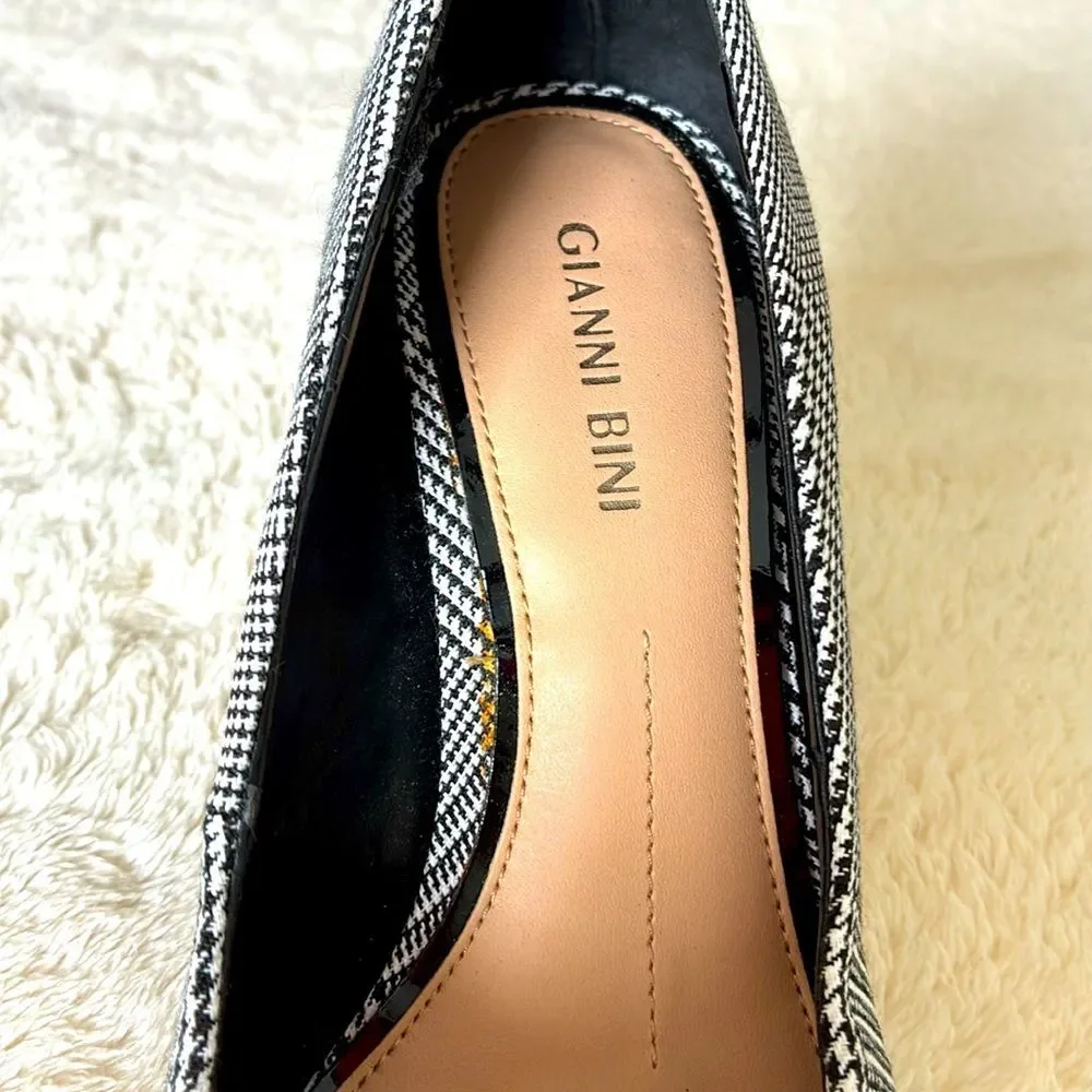 Gianni Bini Houndstooth Black and White 4 Inch Heels Women’s 7 Medium